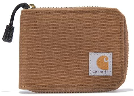 Carhartt Portefeuille décontracté en Toile avec Fermeture éclair pour Homme, Marron, Taille Unique, Marron Carhartt