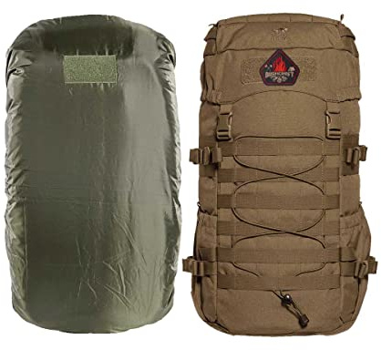 TACWRK x Tasmanian Tiger TT MIL OPS Pack 30 + TACWRK Fun Patch - Bundle mit optionalem TT Raincover S Molle-kompatibler Wander-Rucksack Herren mit 30 Litern für Outdoor, Einsatz, Bushcraft, Trekking