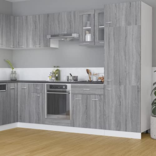 homiuse Hängeschrank Glas Grau Sonoma 60x31x60 cm Holz KüChenschrank HäNgeschrank KüChe Vorratsschrank Schrank Klein Apothekerschrank KüChenschräNke Haushaltsschrank Kitchen Cabinet Regales