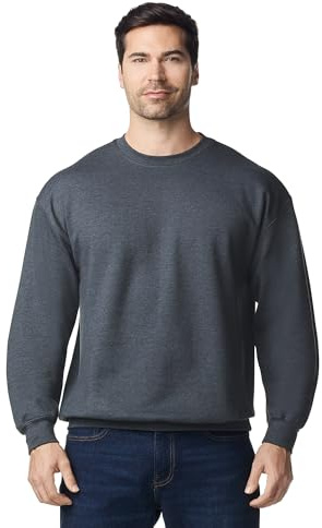 Gildan Adult Softstyle Crewneck Sweatshirt, Style GSF000, Dark Heather, Large