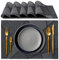 IPEA Manteles Individuales e Mesa Elegantes 45 x 30 cm para Cena, Almuerzo, Desayuno - 6 Unidades - Mantel Individual Lavable, Resistente Calor, Antideslizante, Antimanchas para Mesa de Cocina - Negro