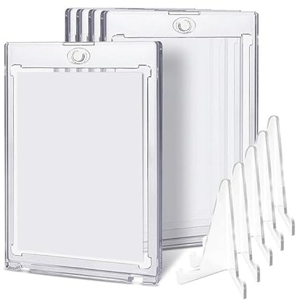 Magnetische Kartenhalter, Magnetspannplatte，35pt-100pt für Sammelkarten und Sportkarten,Schützen Sie die Karte, Fußball, Basketball Karten(5 Stück) (75pt)