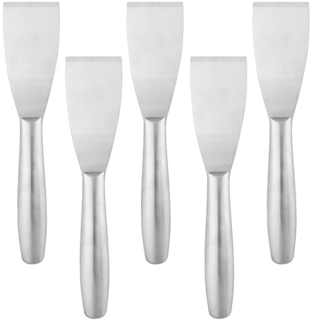 5 Pack 2 Inch Putty Knife Scraper, Putty Knife Set, Stainless Steel Putty Knife, Wallpaper Scraper Paint Scraper Tool for Spreading Drywall Spackle, Plasterboard Mud, Scraping Paint, by GENHAKON.
