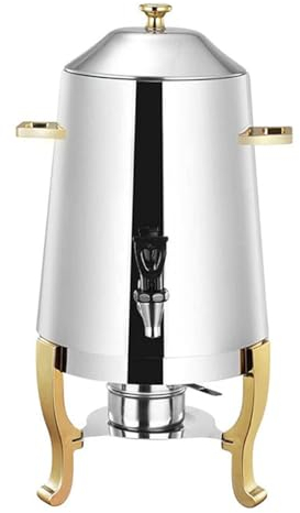 LYXXW 3,5 Gallonen Heißgetränkespender Chafer, Kaffee-Glühweinkessel, Safteimer, Getränkespender, Automatischer Getränkespender Kaffeekanne Aus Edelstahl,Gold
