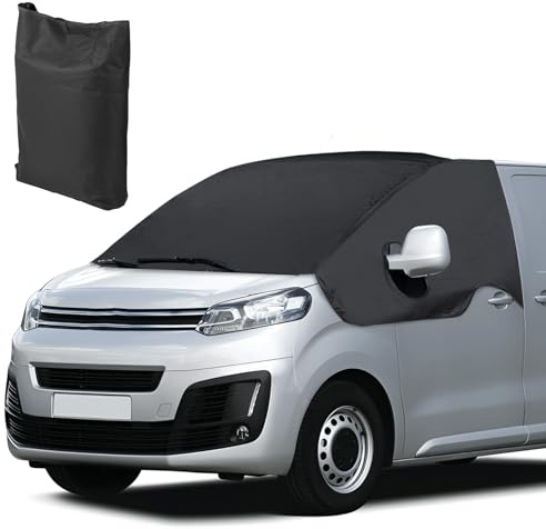 Frontscheibe Wrap Cover Ersatz für Citroen Jumpy 2016-2023, Sonnenschutz Frontscheibenabdeckung Reisemobil Ersatz für Opel Vivaro 2019-2023, 600D Wasserdichtes Schnee EIS Frost Staub Sonne