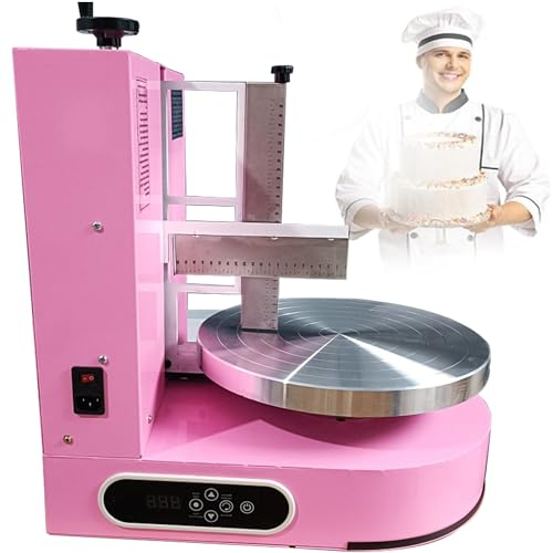 Qiang Cake Decorating Coating Machine Cream Spreading for 6-14inch Cakes Adjustable Rotating Speed Electric Cake Turntable Automatic Cake Icing Machine Cake Smoother Machine,Pink
