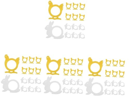 PRETYZOOM 64stücke Teiliges Serviettenringe Aus Filz Dekorative Form Von Hase Und Küken Für Tischdekoration Bei Festen Hochzeiten Und Täglichen Anlässen