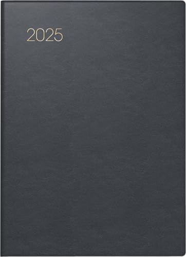 BRUNNEN Taschenkalender Modell 731 (2025), 2 Seiten = 1 Woche, A6, 176 Seiten, Leder-Einband, schwarz