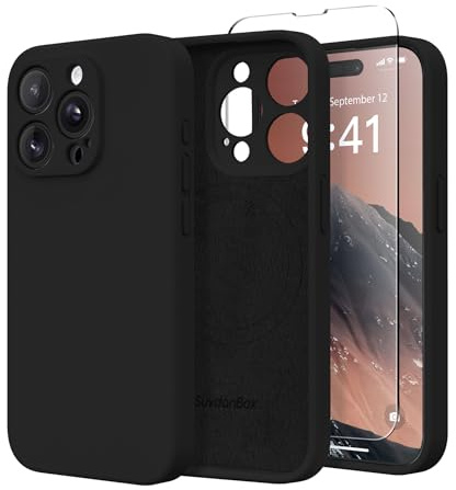 SuydanBox Magnetische Hülle für iPhone 13 Pro Max, kompatibel mit MagSafe, [Vollständiger Kameraschutz] [Displayschutzfolie] Stoßfeste Silikon-Schutzhülle für iPhone 13 Pro Max 6,7 Zoll, Schwarz