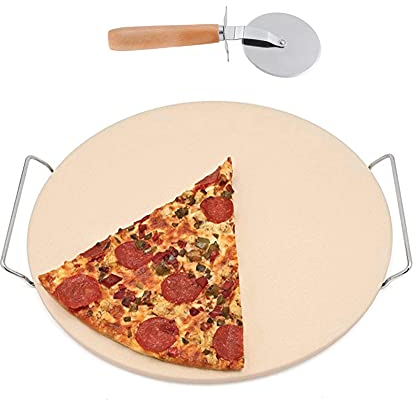 Ensemble De Pierres À Pizza, avec Outil De Service en Cordiérite, Roue À Pizza, Ensemble D'Outils À Pizza pour Pizza, Gâteau, Pain, Tartes, Biscuits Au Four, Barbecue Et Grill