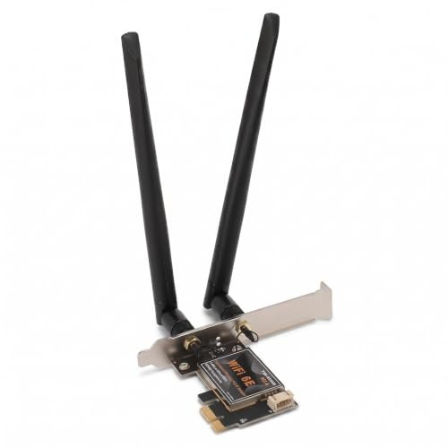 Bewinner WiFi 6E PCIe WLAN-Karte, Bis zu 2400 Mbit/s, Bluetooth 5.2, Dualband-Wireless-Adapter mit 8DB Dual-Antenne, Wireless-Netzwerkadapter für 11 10 (Keine Antennenbasis)
