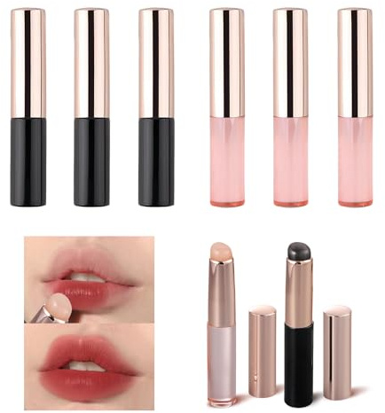 6 Stück Silikon Lippenpinsel Applikator, Silikon Lippenbürste, Silikon Lippen Make-up Pinsel mit Kappe, Mini Lippenverblendungspinsel, Silikon Make Up Pinsel