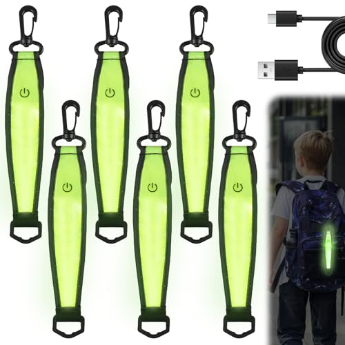 GAOUTO LED Blinklicht Schulranzen, 3 Modi USB Aufladbar Reflektierende Anhänger, Kinder Sicherheitslicht Reflektoren Schulranzen, wasserdichte Reflektor Anhänger für Schulranzen