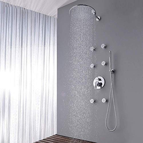 Wall Lights Duschset, Kopfbrause, Wasserhahn, rundes Duschset aus Vollkupfer mit Massage-Seitenbrause an der Decke und Kaltwasserversorgung für die Dusche Wall lamp