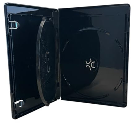 TodoMedia (W/ 4K UHD) Black 12.5mm Triple Blu-Ray Case w/Tray (3-Disc Capacity), for CD/DVD Storage, 3-Disc Capacity (10)