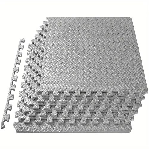 Tapis De Sport Fitness A La Maison Caoutchouc Eva - 30cm X 30cm X 10mm 24 Pièces 2,16 M² | Dalle Mousse Sport, Tapis Mousse Puzzle, Tapis De Sol Sport | Facile à Nettoyer Et Résistant