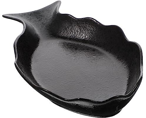 GUHPZA Steamed Fish Dish Dinner Plates Sushi Platter Ceramic Steak Plate Salad Bowl Serving Plate for Kitchen Ceramic Tray Oval Tray Food Tray Household Ceramics Tableware White，Black-36.2X17.8X4.5CM