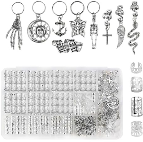Skelettgeflecht Clip Haarperlen Lose Spulen Haarclip Dreadlock Perlengeflecht Ringe Haarringe Haarschmuck Für Geflecht