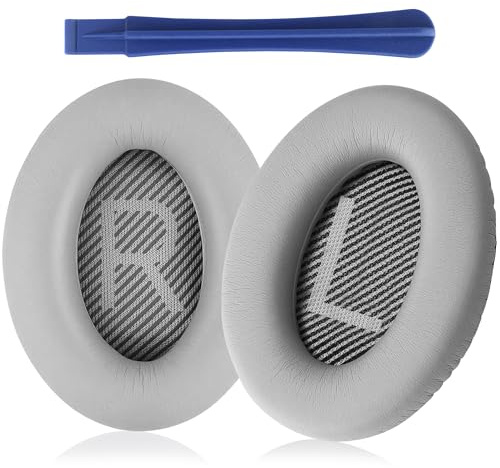 Ersatz-Ohrpolster für Bose QuietComfort35 - Noise Cancelling Ohrpolster für Bose QC35ii/QC35/QC25/QC2/QC15/Ae2/Ae2i/Ae2w/SoundTrue Around-Ear AE & SoundLink Around-Ear AE Kopfhörer (Grau)