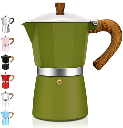 DITOSH 3 Tasse Aluminium Espresso Stovetop Moka Pot Express Kaffeemaschine Perkolator italienischen klassischen Mokka Kaffeemaschine für und kubanische Cafe Brauerei für Haus & Camping 150ml 5oz
