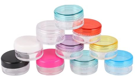 IWOWHERO 100pièces Pots Vides Plastique Pour Cosmétiques Crèmes Et Lotions Couleurs Assorties