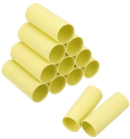sourcing map Lot de 12 tubes en carton ondulé pour travaux manuels, peinture, dessin, fournitures artistiques, projets de bricolage, 10 x 4 cm, jaune clair