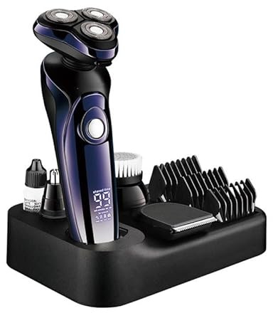 Men's Electric Shaver, Electric Shaver Wet-Dry Dual Use Water Proof Electric Razor Nose Ear Hair Trimmer Rechargeable Shaving Machine for Men