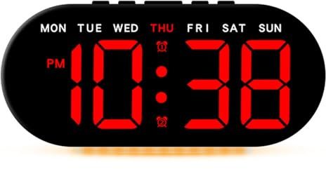 HINAYOSAN Sveglia a LED Luminosità Regolabile Scrivania Colck Dimmerabile Orologio Da Comodino Per Anziani E Anziani Per Camere Da Letto Orologio Sveglia LED