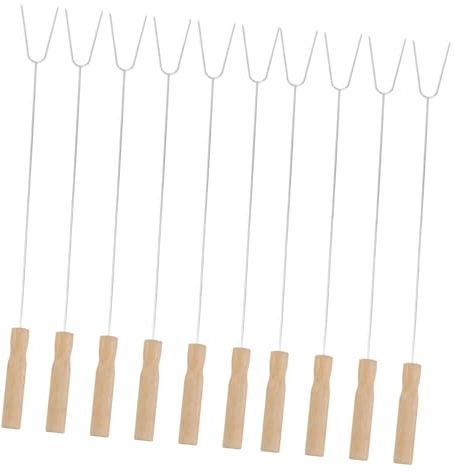 AKOOSY 15 pièces Fourchettes Barbecue Acier Inoxydable avec Manche Fourchette de Rôtissage Longue Sécurité Ustensile Barbecue Extérieur pour Viande et Brochettes