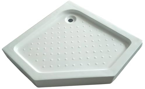 LYUCAYHQ Piatto Doccia per Camper, 90x90 Cm, Piatto Doccia Angolare in Acrilico Bianco, Superficie Antiscivolo, Modanatura Monoblocco, per Bagni di Hotel e Ville