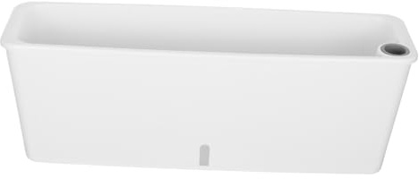 LOORGVEL Maceta Rectangular Autorriego para Jardineras De Ventana, Bandeja Larga Delgada Blanca con Drenaje, Adecuado para Plantación Vegetal En Balcón Interior y Exterior