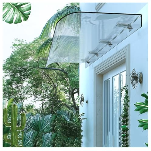 GZDXBF Auvent De Porte D'entrée Transparent, Protection Anti-UV Et Pluie, Design Discret Et Moderne, Marquise Solaire Abri Banne, Autonettoyante(Clear,40x150cm/16x59in)