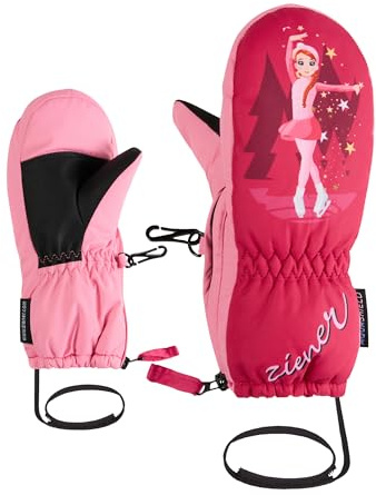 Ziener LEPRINT-Z - Manoplas de esquí para niños pequeños, Impermeables, diseño Divertido, Color Rosa Pop, 2