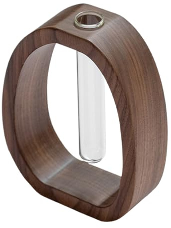 Patifirst Jarras de Propagación, Jarrón Hidropónico para Plantas de Interior, Soportes de Madera con Tubos de Ensayo como Centros de Mesa para Escritorio Hogar Comedor