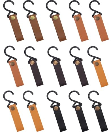 HUVZOR 15 piezas Ganchos para barra de ropa, ganchos para acampar en S, para colgar, ganchos para colgar en barra, armario, abrigo, cocina, baño