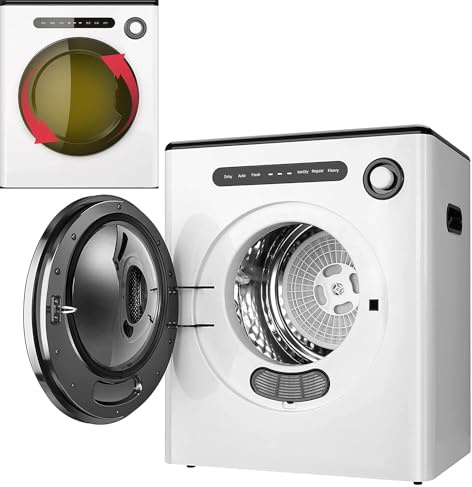 Mini sèche-linge 4 kg pour sous-vêtements et petit linge, 3 réglages de chaleur et mode aération, panneau de commande intelligent et UV, cuve en acier inoxydable, sèche-linge électrique White