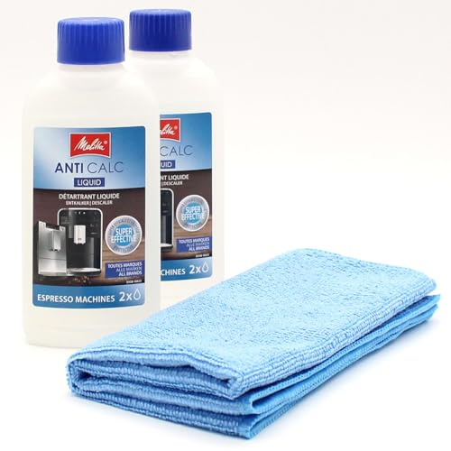 2 Decalcificante per macchine da Caffè Espresso e Automatiche + panno in Microfibra compatibile con Melitta Caffeo CI 6581435, Caffeo CI Touch 6761410 - Utensili, Pezzi di ricambio
