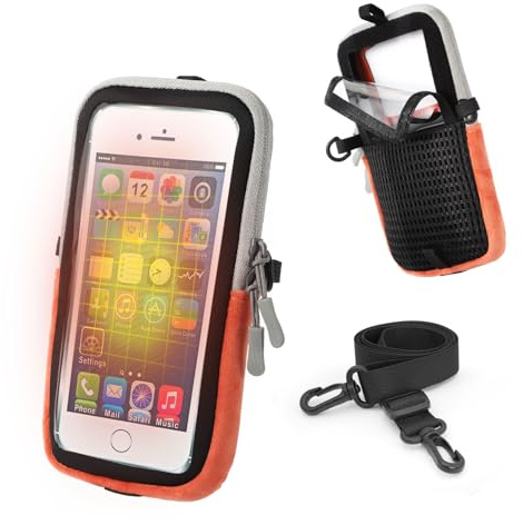 SenMore Custodia Termica per Telefono, Durevole Antiurto Custodia per cellulare iPhone, Samsung, Huawei, Xiaomi, Huami, Protegge da Temperatura estremamente bassa, Aiuta a Risparmiare (orange)
