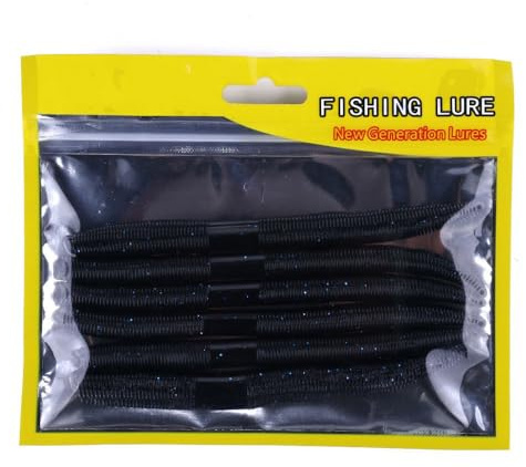 Vzuiwkfmr 18-Piece 6Colors Slow Sinking Silicone Worm Lures Lifelike Maggot Soft Worm Baits Special for Wacky Rig Artificial Lures for Bass and Carp Fishing 5.51in/14cm 0.30oz/8.5g (1# 18pcs)