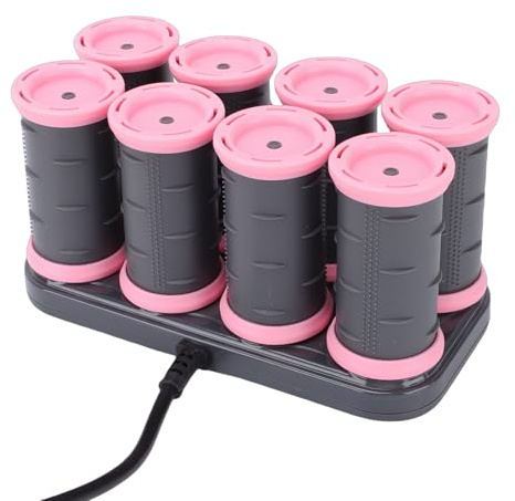 Sonew 8-teiliges Beheiztes Lockenwickler-Set, 35 Mm, Schnelle Erwärmung, Langanhaltende Locken, Elektrische Heißwickler mit Isolierten Fässern für das Haarstyling