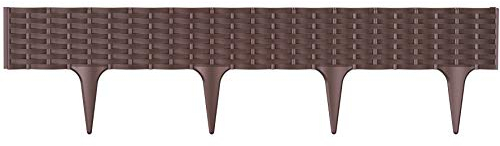 7,8m Gartenpalisade Rattan Rasenkante Beetumrandung Beeteinfassung Beetabgrenzung Farbe Braun Palisade Mähkante Beetzaun