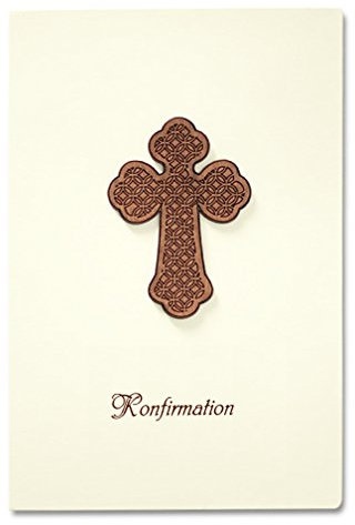 Einladungskarten Einladung Konfirmation mit Applikation Holzkreuz Einladungen 3- er Set FLK13o