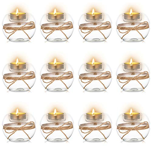 Sziqiqi Hochzeit Kerzenständer, DIY Glas Kerzenständer, Kerzenständer wünschen, Esszimmer/Wohnzimmer/SPA/Yoga/Meditation Bedarf, 12 Stück