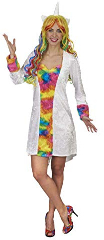 Andrea Moden - Kostüm Einhorn, Kleid, Regenbogenfarben, Tier, Farbelwesen, Mottoparty, Karneval