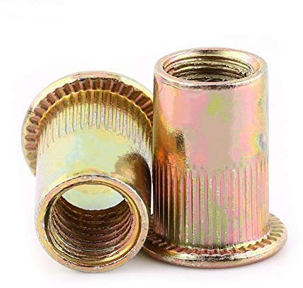 Écrou à Rivet en Acier Inoxydable, éCrou à Rivet Aveugle Fileté à Tête Plate M3-M8, Ecrous Filetés à Tête Plate avec Fonction de Fixation Forte(M12)