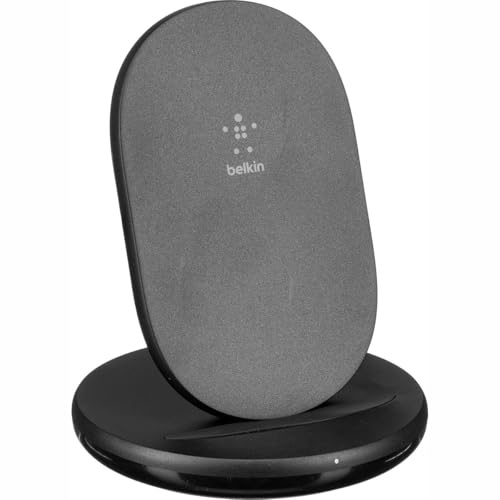 Belkin Wireless Charging Stand - 15W Qi-Certified Charger Stand for iPhone, Samsung Galaxy, Google Pixel & More - Charge While Listening to Music & Streaming (Power Supply Included)