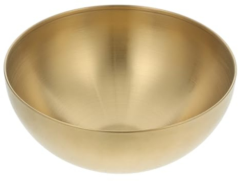 UPKOCH Cuenco para ensalada de acero inoxidable de una sola capa, cuenco para sopa o arroz, práctico cuenco para servir, cocina, color dorado (20 cm)