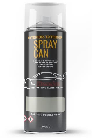 Xtremeauto Spray Paint Finish For Indoor And Outdoor Use Garden Cars Home Kitchen Bathroom Furniture Art Craft Bikes Radiators Metal Wood Plastic Glass UPVC Stone PVC RAL 7032 Pebble grey