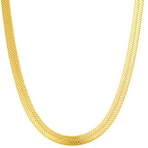 Artiqo Schlangenkette Damen Gold | Filigrane Halskette ohne Anhänger aus Edelstahl | Wasserfest, Hautfreundlich & Langlebig - Modell Cora
