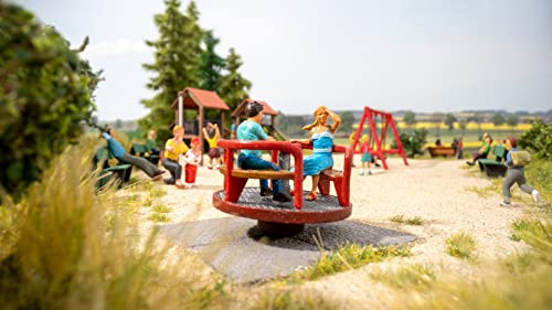 NOCH® Micro-Motion Children's Carousel, Perfect for Children's Playgrounds, 5 x 5 x 5.4 cm, Hand Coloured and Micro Motion for Track H0